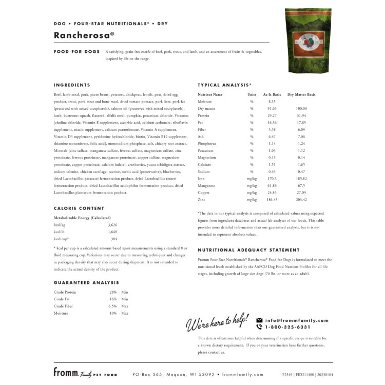 Fromm Rancherosa Dog Food (Grain-Free) - Image 2